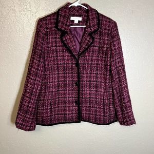 Appleseed's blazer maroon tweed 16